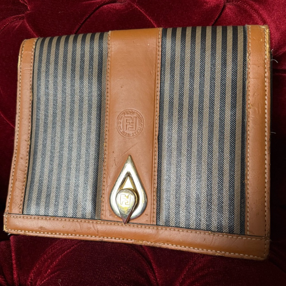 Fendi - Vintage Classic Penguin Stripe Crossbody Handbag (missing strap)